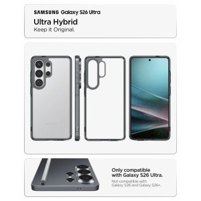 6. Etui Spigen Ultra Hybrid na Samsung Galaxy S26 Ultra - przezroczysto-czarne