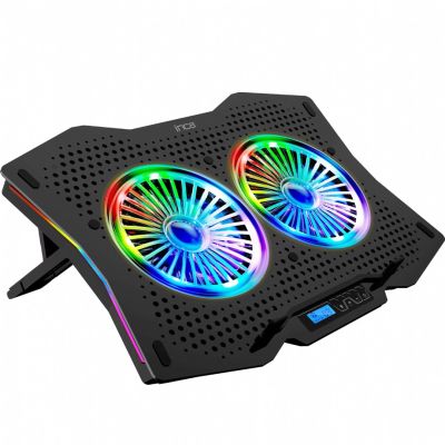INCA Notebook KĂĽhler 2x 115x15mm LĂĽfter/RGB/1200RPM/2xUSB sw retail