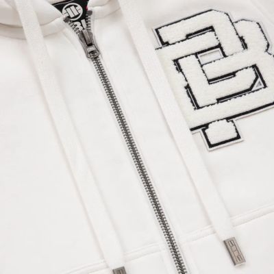 4. Bluza damska ocieplona rozpinana z kapturem biała Pit Bull Sherpa Ruffina - 184011000200