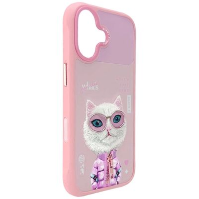 6. Etui Nimmy Cool&Cute 2.0 Cat na iPhone 17 -różowe