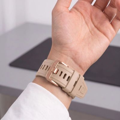6. Pasek Tech-Protect Silicone na Garmin Fenix 5S / 5S Plus / 6S / 6S Pro / 7S / 8 / 9 / 9 Pro (43 mm) - beżowy