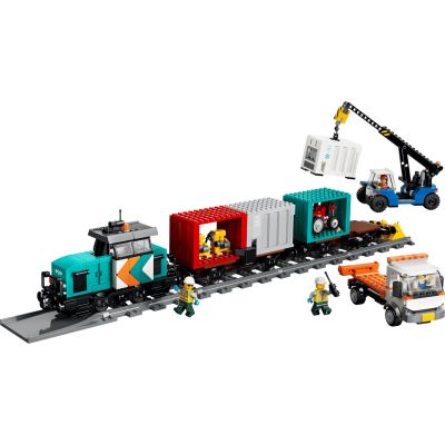3. LEGO City 60509 - Portowy pociąg towarowy, dźwig i ciężarówka