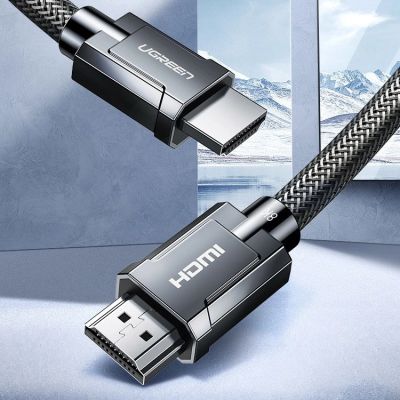 7. Ugreen kabel przewód HDMI 2.1 8K 60 Hz / 4K 120 Hz 3D 48 Gbps HDR VRR QMS ALLM eARC QFT 2 m szary (HD135 70321)