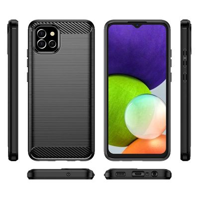 6. Carbon Case elastyczne etui pokrowiec Samsung A03S EU (166.5) czarny