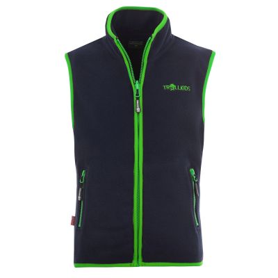 Kamizelka polarowa dziecięca dla chłopca/dziewczynki Trollkids Kids Arendal Vest navy/viper green (134-100)