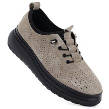 Skórzane półbuty ażurowe na platformie fango Jezzi 26PB18-135