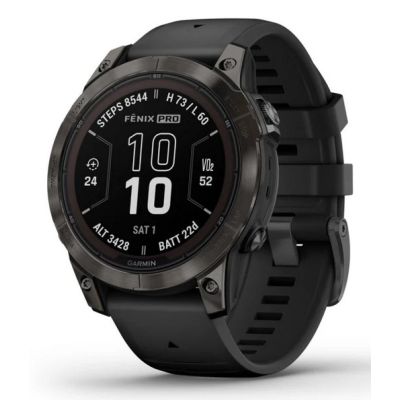 Garmin Fenix 7 Pro 47mm Sapphire Solar Carbon Gray DLC Titanium z czarnym paskiem