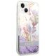 4. Etui Guess Flower Liquid Glitter na iPhone 14 Plus - fioletowe