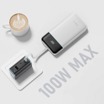 10. Powerbank Cuktech LPB252N 120 W 25000 mAh z wbudowanym kablem USB-C - biały