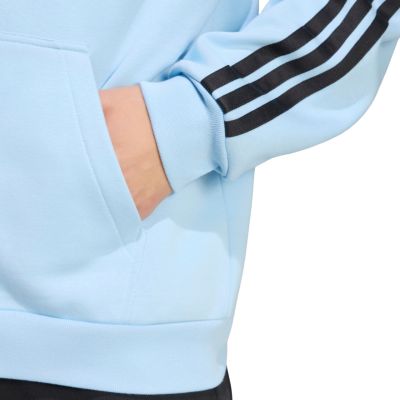 5. Bluza męska adidas Essentials 3-Stripes Fleece Full-Zip Hoodie błękitna KY4143