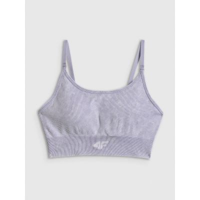 7. Biustonosz treningowy bezszwowy z niskim wsparciem damski 4F 4FWSS26USBAF203-51A