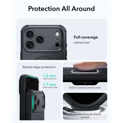 3. Etui ESR Cyber Tough MagSafe na iPhone 18 Pro Max / 17 Pro Max - czarne