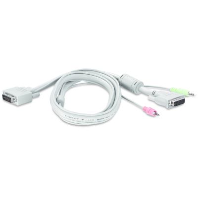 5. TRENDnet KVM Switch 2-Port DVI/USB/Audio mit Kabeln