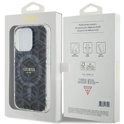 8. Etui Guess IML GCube MagSafe na iPhone 15 Pro Max - czarne