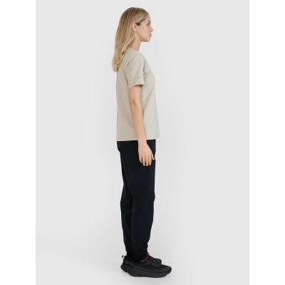 5. T-shirt oversize z nadrukiem damski 4F 4FWSS25TTSHF1994-83S