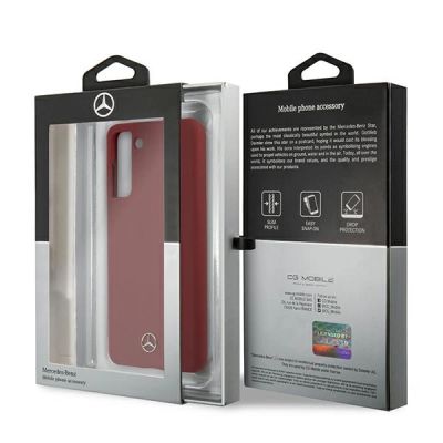 8. Etui Mercedes Silicone Line na Samsung Galaxy S21+ - czerwone