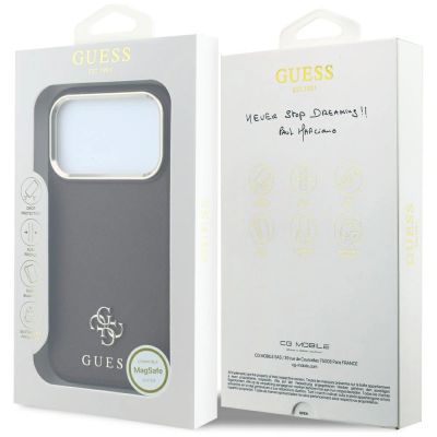 8. Etui Guess Saffiano Small 4G & Classic Logo MagSafe na iPhone 18 Pro / 17 Pro - burgundowe