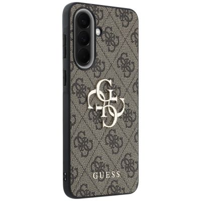 4. Etui Guess Leather 4G Metal Logo na Samsung Galaxy A57 5G - brązowe