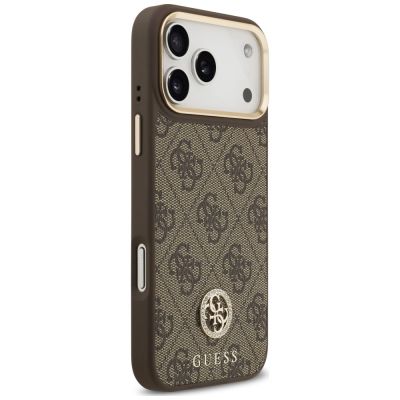 4. Etui Guess 4G Strass Logo MagSafe na iPhone 18 Pro Max / 17 Pro Max - brązowe