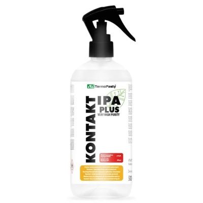 2. KONTAKT IPA PLUS. Wysokiej czystości alkohol izopropylowy. Usuwa wszelkie zanieczyszczenia z elementów optycznych. Nie pozostawia śladów i plam. Ma właściwości odtłuszczające. Plastikowa butelka 500 ml.