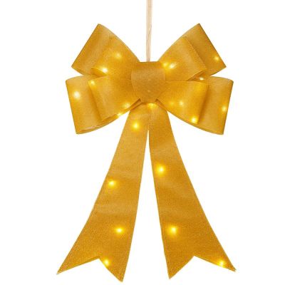 9. KOKARDA DEKORACYJNA 60CM ZŁOTA 25 LED