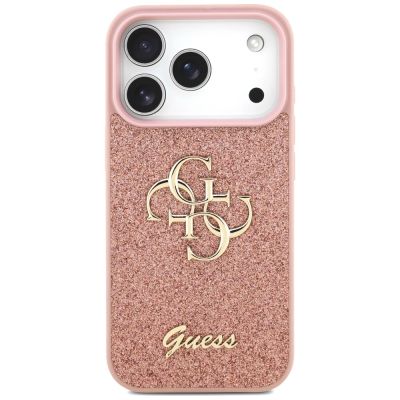 3. Etui Guess Fixed Glitter Big 4G na iPhone 17 Pro - różowe