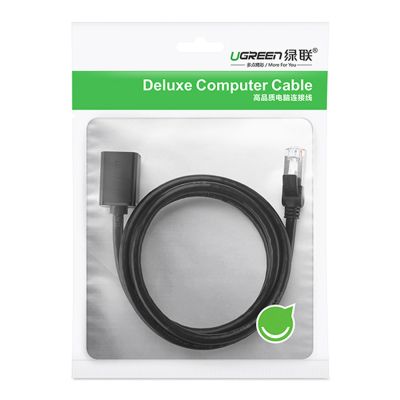5. Kabel Ugreen NW112 11278 sieciowy Ethernet RJ45 (żeński) - RJ45 (męski) F/UTP Cat. 6 1 Gbps 0.5m - czarny