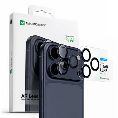 4. Szkło na aparat AMAZINGTHING Sapphire na iPhone 17 Pro / Pro Max - z niebieską ramką