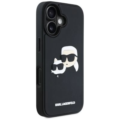 4. Etui Karl Lagerfeld HC 3D Rubber Double Heads na iPhone 16 - czarne