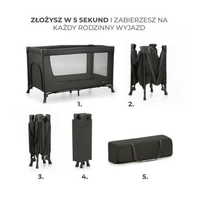 2. Kinderkraft Łóżeczko turystyczne JOY LIGHT GREY