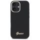 3. Etui Guess Silicone Script Metal Logo & Frame na iPhone 16 Plus - czarne