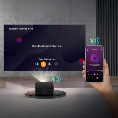 20. Projektor multimedialny Yaber K3 Pro LCD FullHD 1080p z głośnikami JBL i subwooferem - czarny