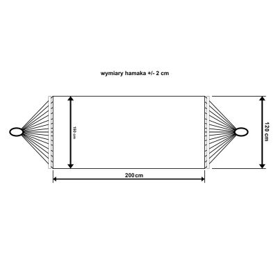 12. HAMAK OGRODOWY 2 OSOBOWY 200X150CM Z DRĄŻKIEM I  Z FRĘDZLAMI MIAMI NATURA JUNGLE