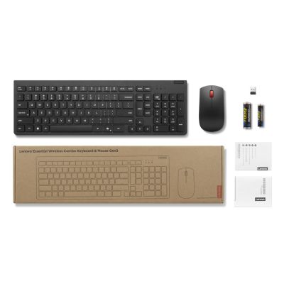 6. Lenovo Essential Wireless Combo Keyboard & Mouse Gen2 Black-US Euro
