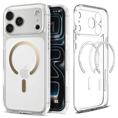 8. Etui Spigen Ultra Hybrid MagSafe na iPhone 17 Pro Max - przezroczysto-złote