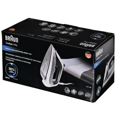 10. Żelazko Braun TexStyle 7 Pro SI7149WB suche i parowe EloxalPlus stopa żelazka 2900 W, Biały