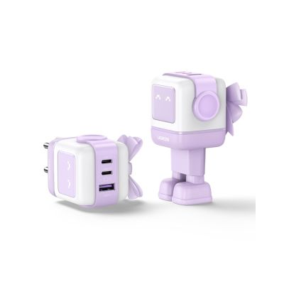 4. Ugreen Nexode RG 65W 3-Port GaN Komputer przenośny, Telefon komórkowy, Myszka Mickey, Laptop, Power bank, Telefon Różowy Prąd przemienny Szybkie ładowanie Wewnętrzna