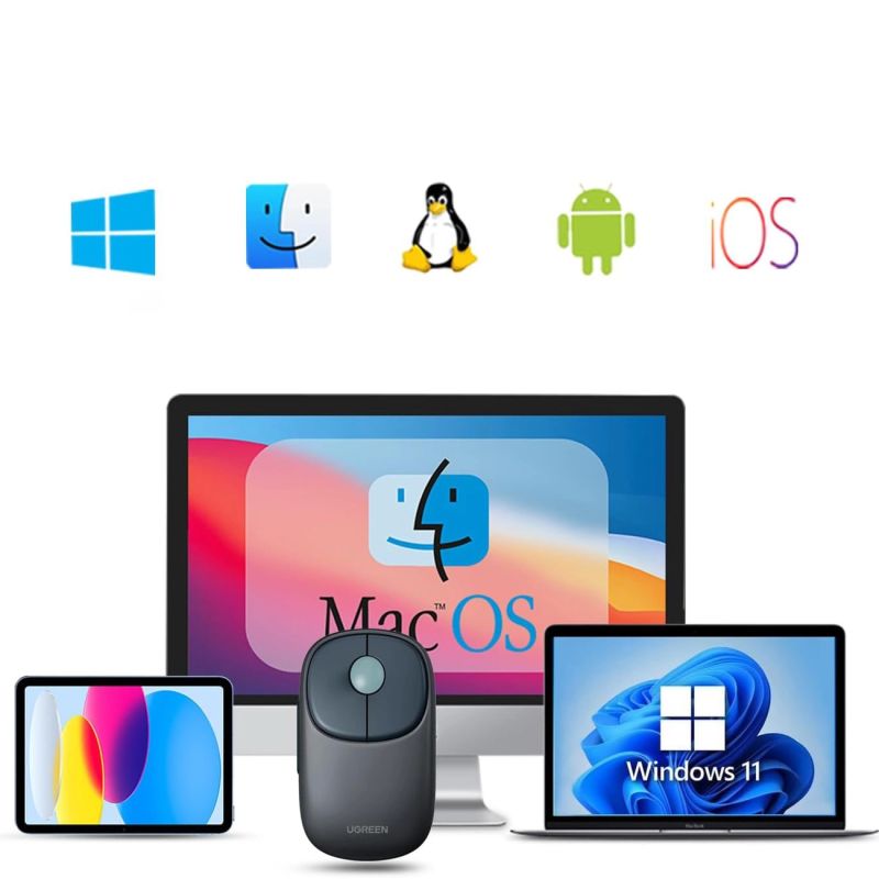 5. Bezprzewodowa mysz Ugreen MU102 FUN+ Bluetooth / 2.4 GHz - czarna