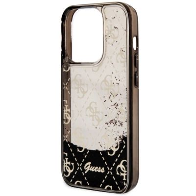 6. Etui Guess Liquid Glitter 4G Transculent na iPhone 14 Pro - czarne