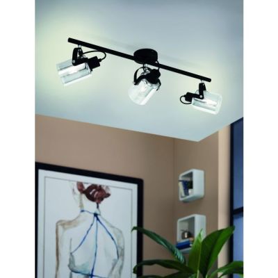 2. Lampa punktowa BERREGAS 3XE27 czarna/chrome