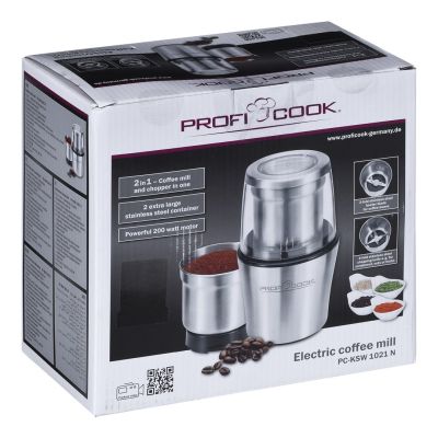 9. Młynek do kawy Clatronic PC-KSW 1021 (200W; udarowy; kolor srebrny)