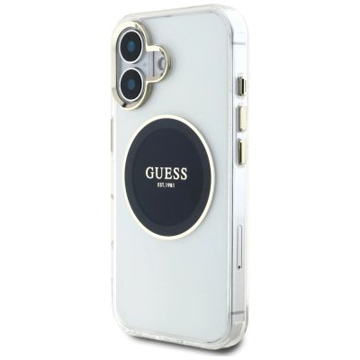 2. Etui Guess IML Metal Colored Circle Classic Logo MagSafe na iPhone 16 - czarne