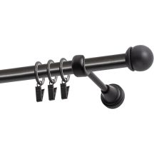 KARNISZ POJEDYNCZY FI 19 MM CZARNY 320 CM GAŁKA MAX Z KÓŁKAMI KOWALSKI