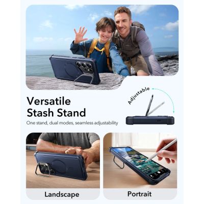 2. Etui ESR Cyber Tough Kickstand MagSafe na Samsung Galaxy S26 Ultra - granatowe