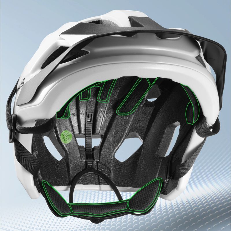 7. Kask rowerowy Rockbros LK-67 młodzieżowy z odpinanym daszkiem 54–58 cm - biały