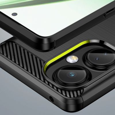 6. Carbon Case etui OnePlus Nord CE 3 elastyczny silikonowy karbonowy pokrowiec czarne