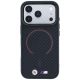 3. Etui BMW M Kevlar Red Print Ring Metal Logo MagSafe na iPhone 18 Pro Max / 17 Pro Max - czarne
