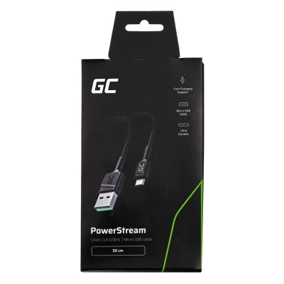 4. GREEN CELL KABEL KABGC23 GC POWERSTREAM USB-A - MICRO USB 30CM, SZYBKIE ŁADOWANIE ULTRA CHARGE, QC 3.0