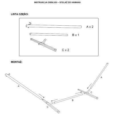 20. STELAŻ STOJAK DO HAMAKA METALOWY 374x91x111CM
