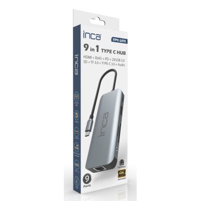 4. Inca ITPC-10TX huby i koncentratory USB Type-C 5000 Mbit/s Szary